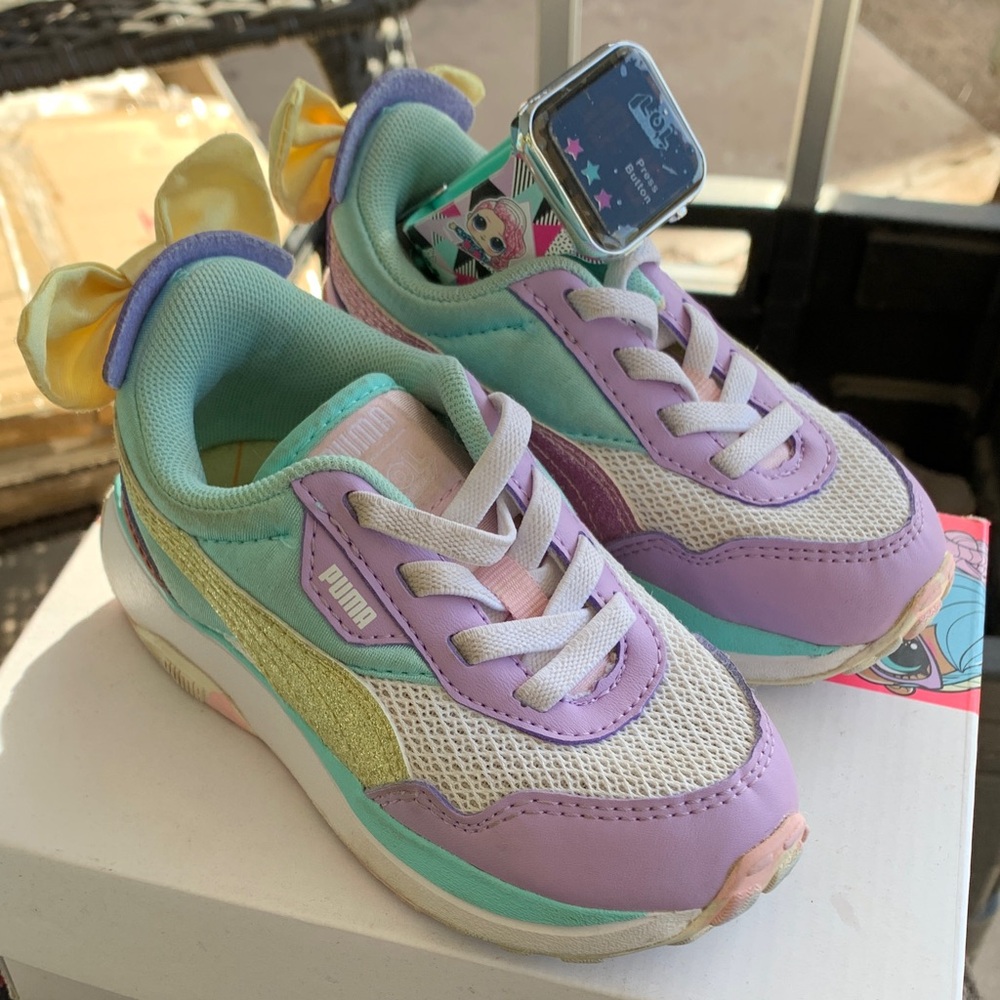 Puma Kids' x lol Multicolor Sneakers sz 7c us and lol watch like new